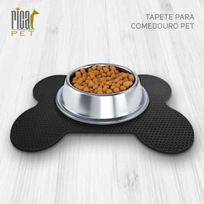 Tapete Pet Tigela 50x30cm Preto Cães Gatos