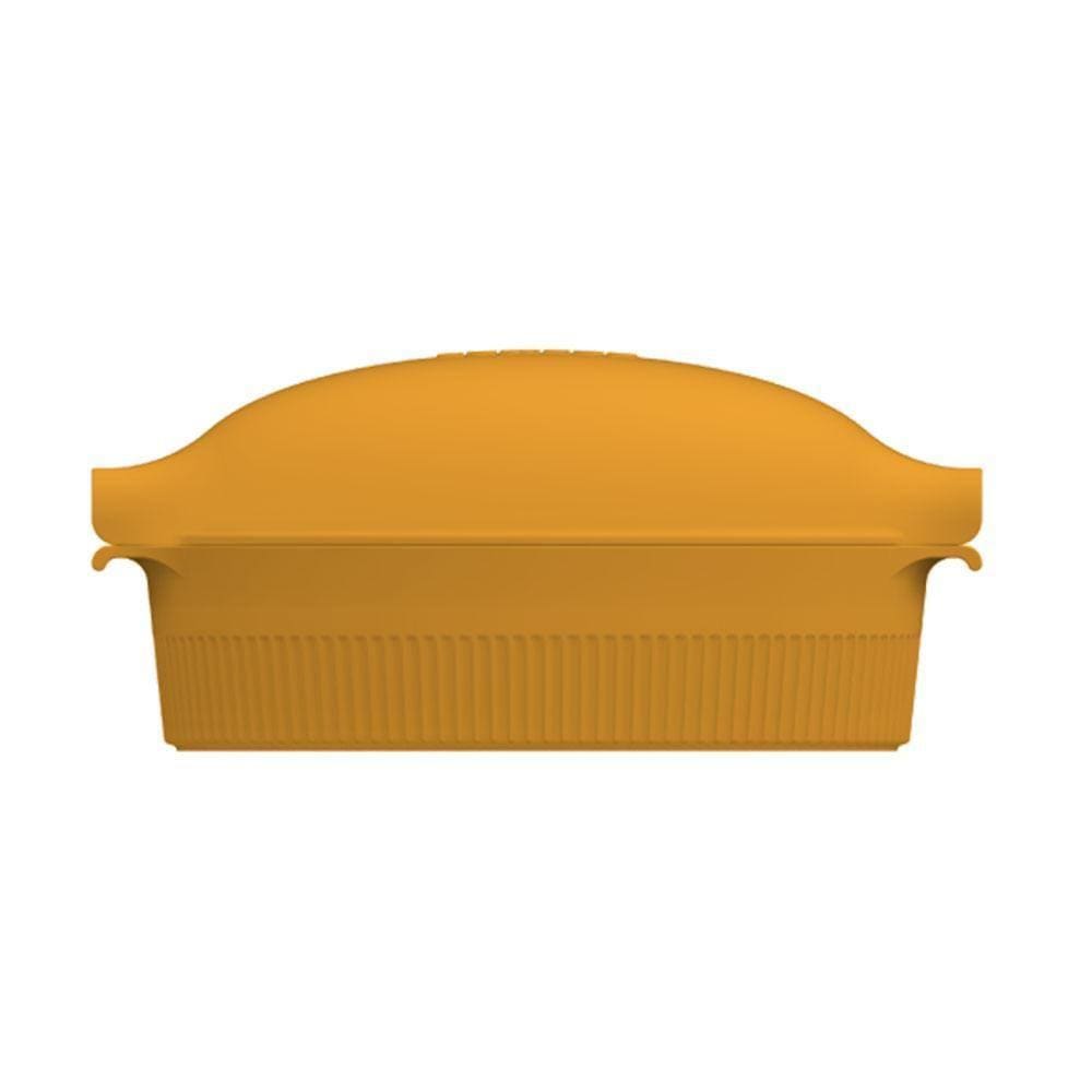 Roaster Com Tampa Em Porcelana Amarelo