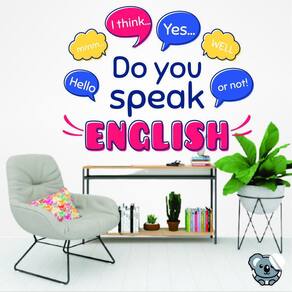 Adesivo De Parede Para Escola De Inglês Do You Speak English