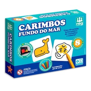 Brinquedo Educativo Carimbos Fundo Do Mar Com Giz De Cera