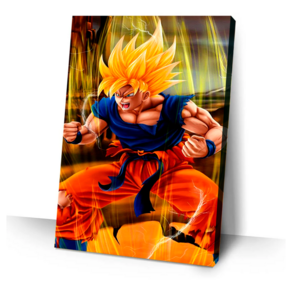 Quadro Dragon Ball Goku Anime Desenho Com Moldura G01