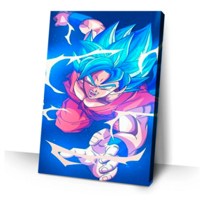 Quadro decorativo emoldurado Goku Super Sayajin Dragon Ball Arte