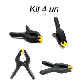 Kit 4 Pcs Grampo Multiuso 3 Pol. 75Mm Marceneiro Reforçado