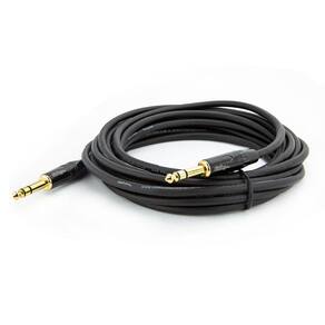 Cabo P10 para P10 Estereo Profissional - Preto 3 Metros
