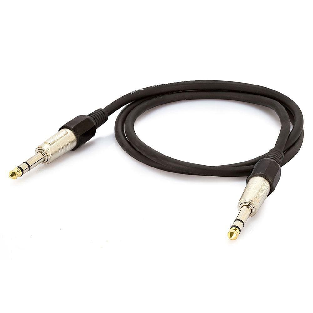Cabo P10 para P10 Estereo Profissional - Preto 45 Metros