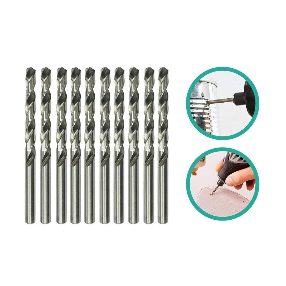Kit 10 Mini Brocas 1.2Mm Fina Micro Retífica E Furadeira