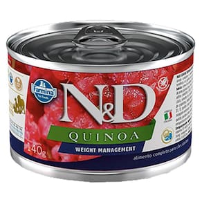 Ração Úmida N&D Lata Cães Quinoa Weight Cordeiro 140G