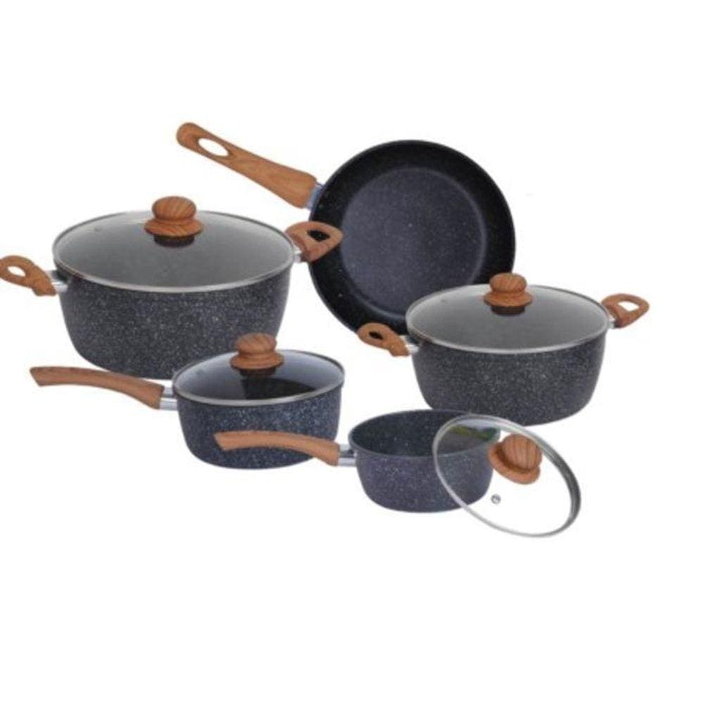 Conjunto De Panelas 5 Pçs Com Fundo De Indução Black