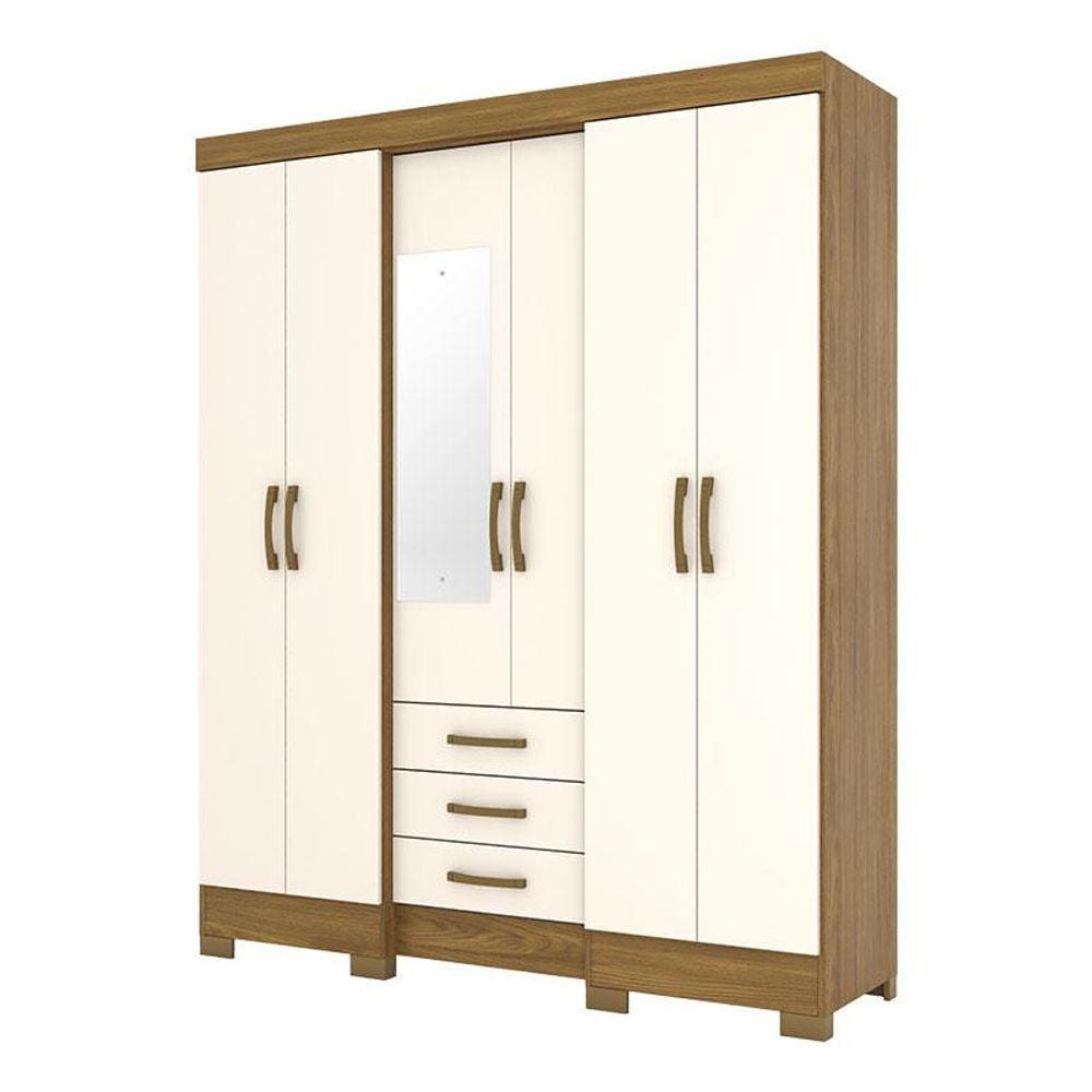 Guarda Roupa Solteiro B23 Nature Off White - Briz Móveis