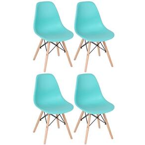 Kit 4 Cadeiras Charles Eames Eiffel Dsw Com Pés De Madeira Clara Verde Tiffany