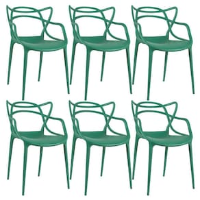 Kit - 6 X Cadeiras Masters Allegra - Verde Escuro