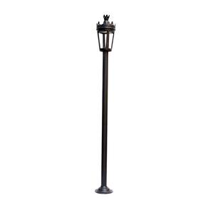 Poste Colonial de Jardim Ouro Preto Led de Alumínio 372cm