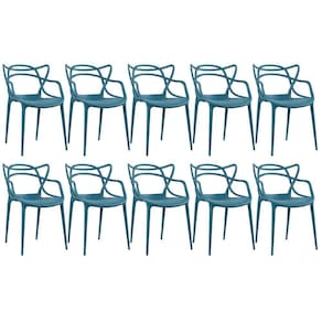 Kit - 10 X Cadeiras Masters Allegra - Turquesa