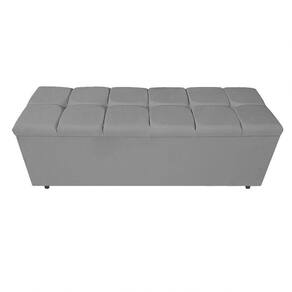 Calçadeira Estofada Manchester 160cm Queen Size Corano Cinza