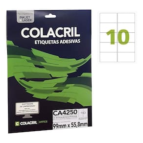 Etiqueta Adesiva Colacril A4 Ca4250 99X55,8Mm 25Fls