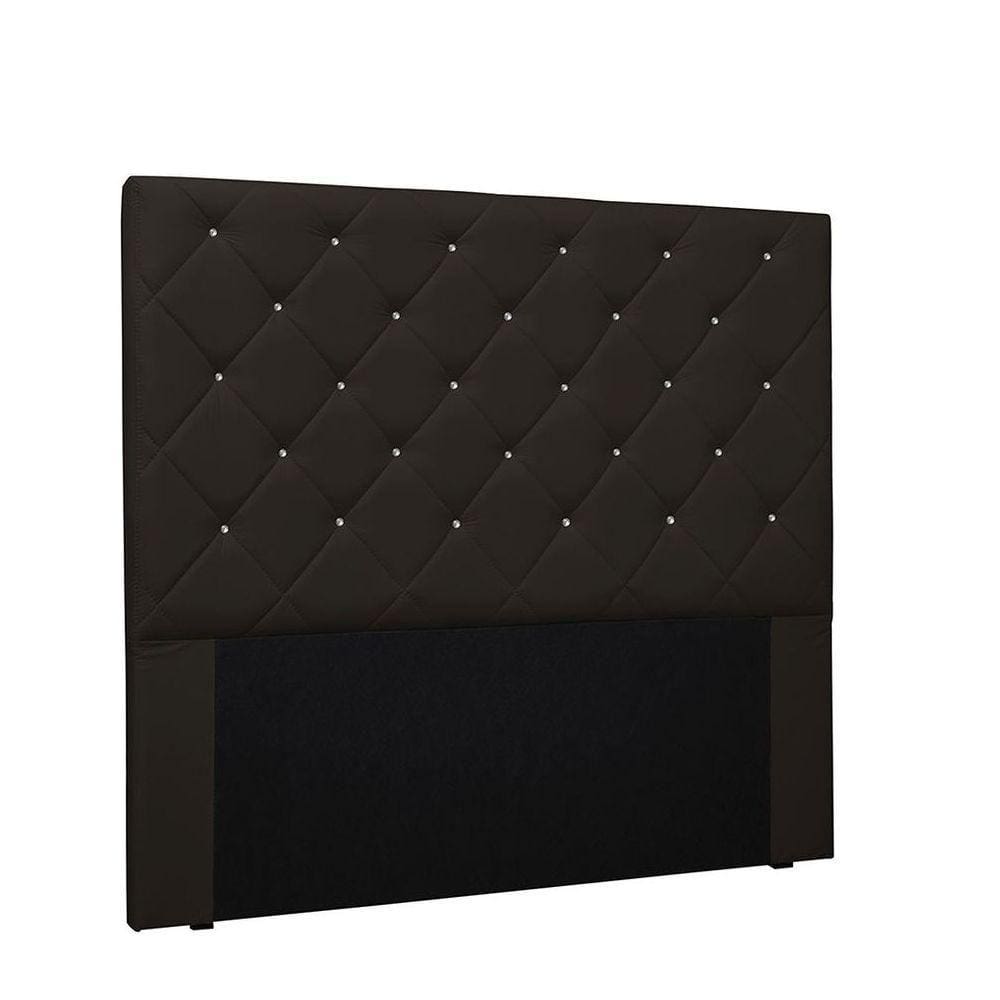 Cabeceira Tania Cama Box King 195 Cm Corino Marrom