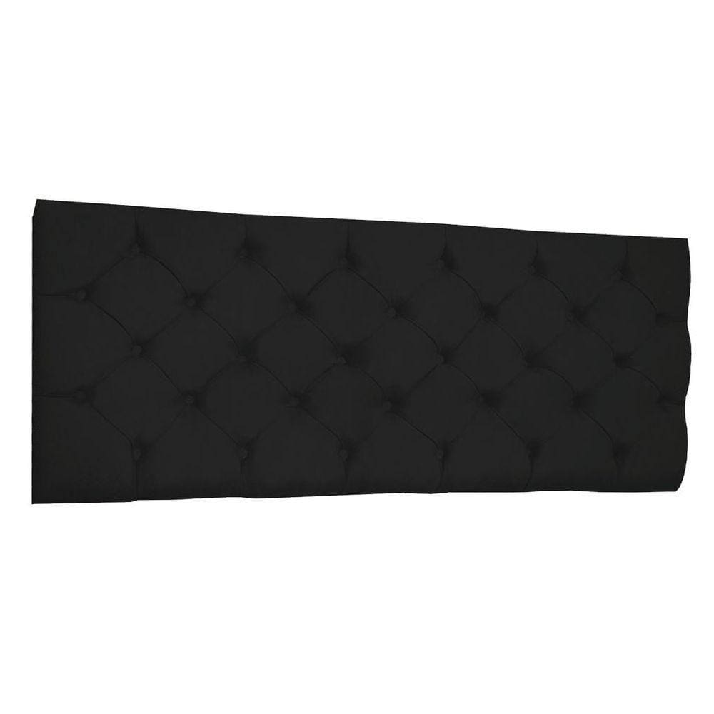 Cabeceira Painel Capitonê Solteiro 0,90m Jade Suede Preto