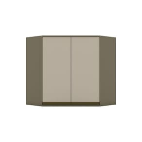 Armário Aéreo Canto Oblíquo 02 Portas Connect Henn Duna Com Cristal
