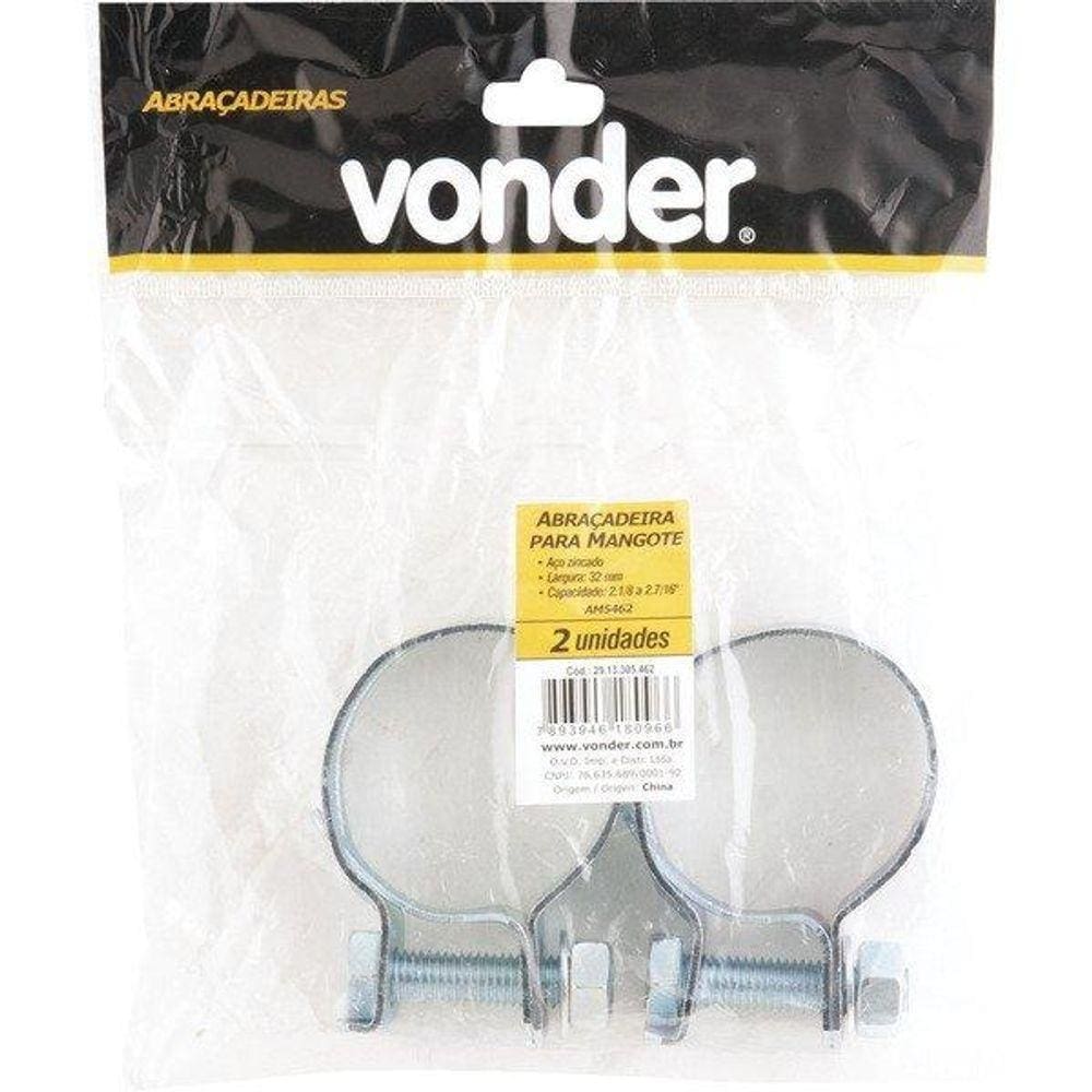 Abraçadeira Para Mangote Am 7381 2.7/8`` à 3.3/16`` Com 2 Peças Vonder