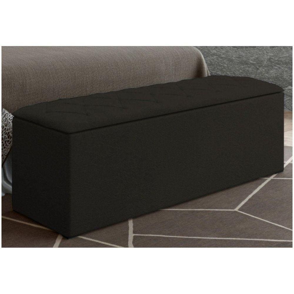 Calçadeira Baú 160 Cm Paris - Js Móveis Suede Amassado Chocolate