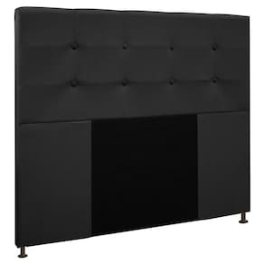 Cabeceira Cama Box Casal King 193Cm D10 Safira Suede Preto - Mpozenato