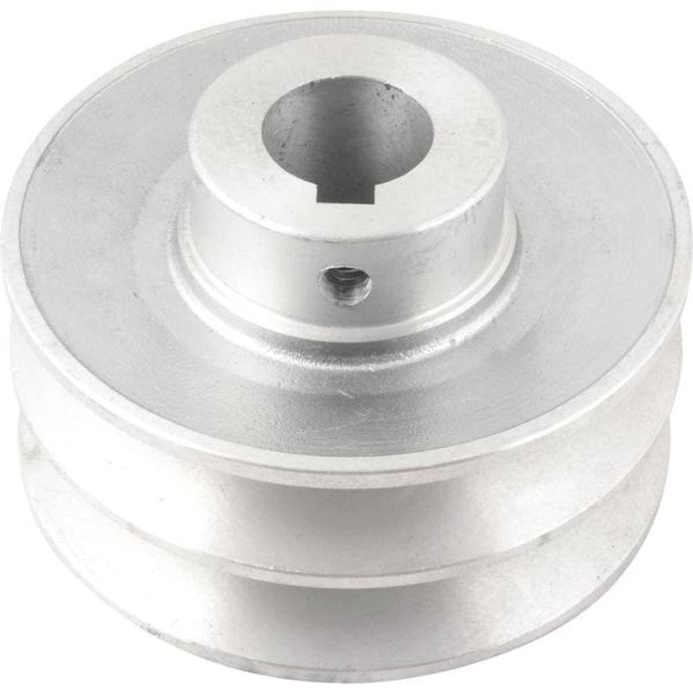Polia Alumínio 2 Canais Perfil B 100mm Com Furo 24mm Vonder