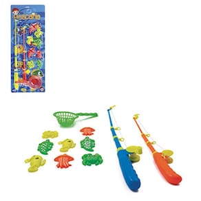 Varinha Pega Peixe Com Passagua 11 Peças Kit Pescaria Colors