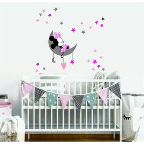 Adesivo De Parede Minnie Na Lua - Ra Personalize