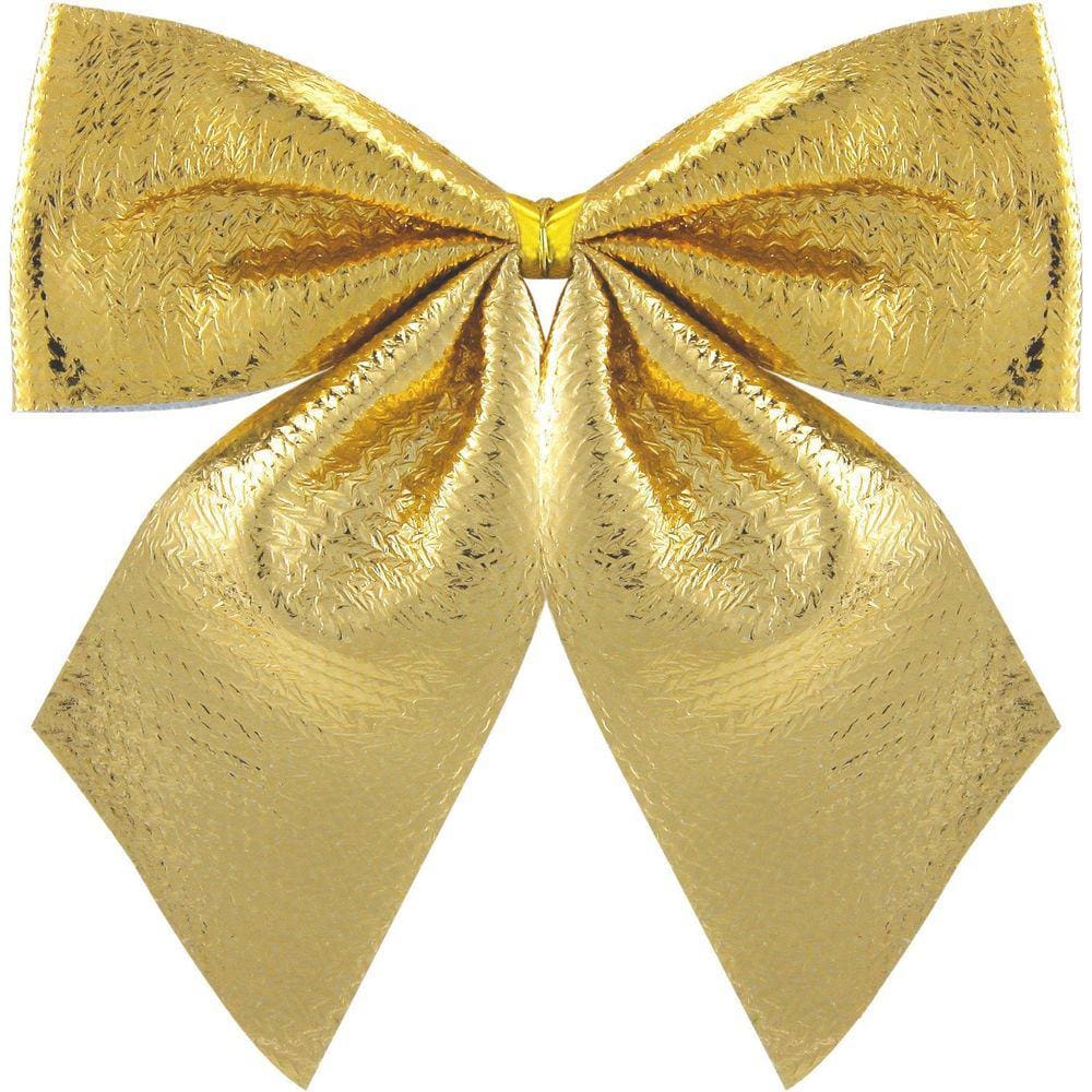 Enfeite Árvore Natal Laço Lacinho Dourado 3 Peças 9Cm
