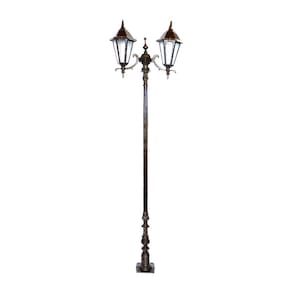 Poste Colonial Jardim Verona 02 Luminárias Alumínio 211cm