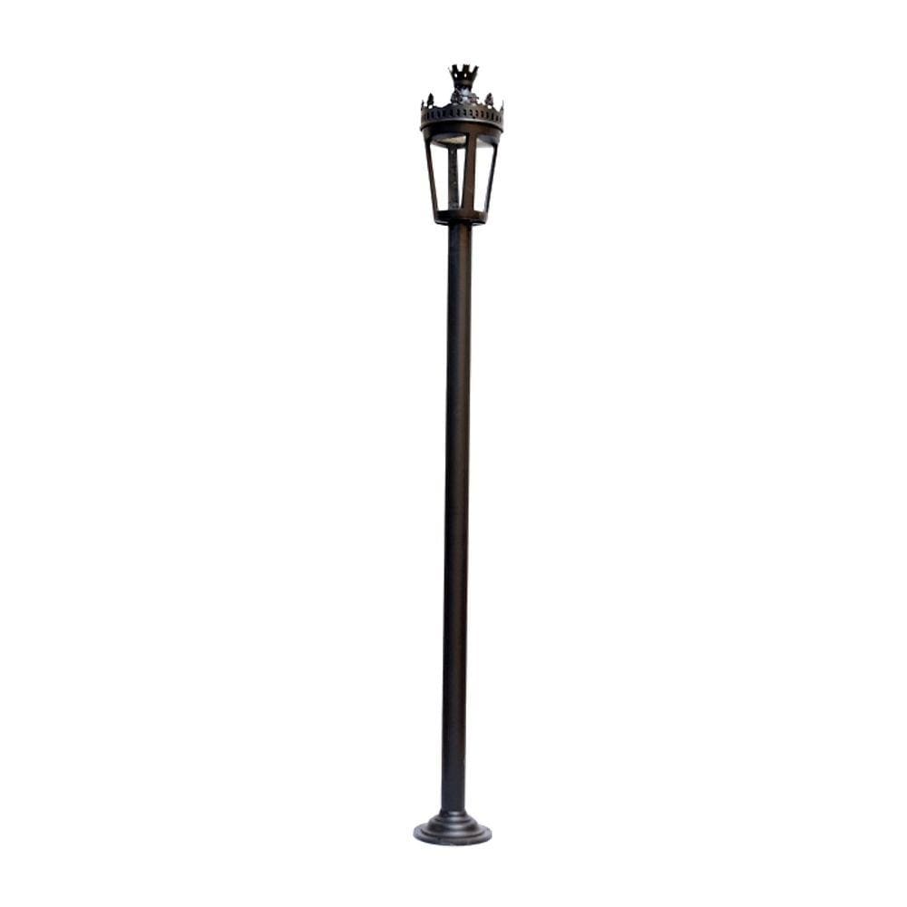 Poste Colonial de Jardim Ouro Preto Led de Alumínio 372cm