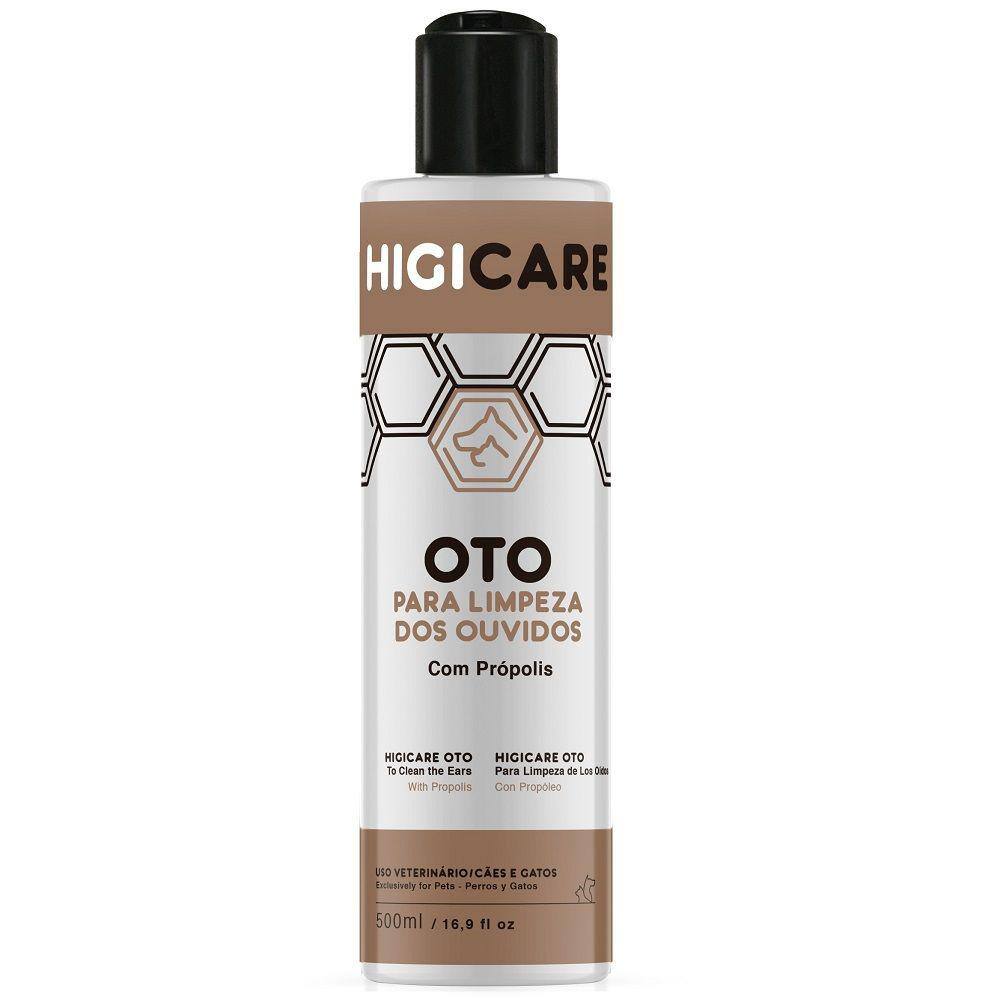 Higicare Oto -Limpeza dos ouvidos com extrato de própolis para Cães e Gatos - Centagro (500 ml)