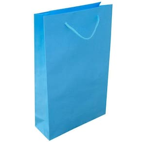 Kit 30 Sacola Papel Azul Bebê Presente 25X17X6Cm Bolsa Festa