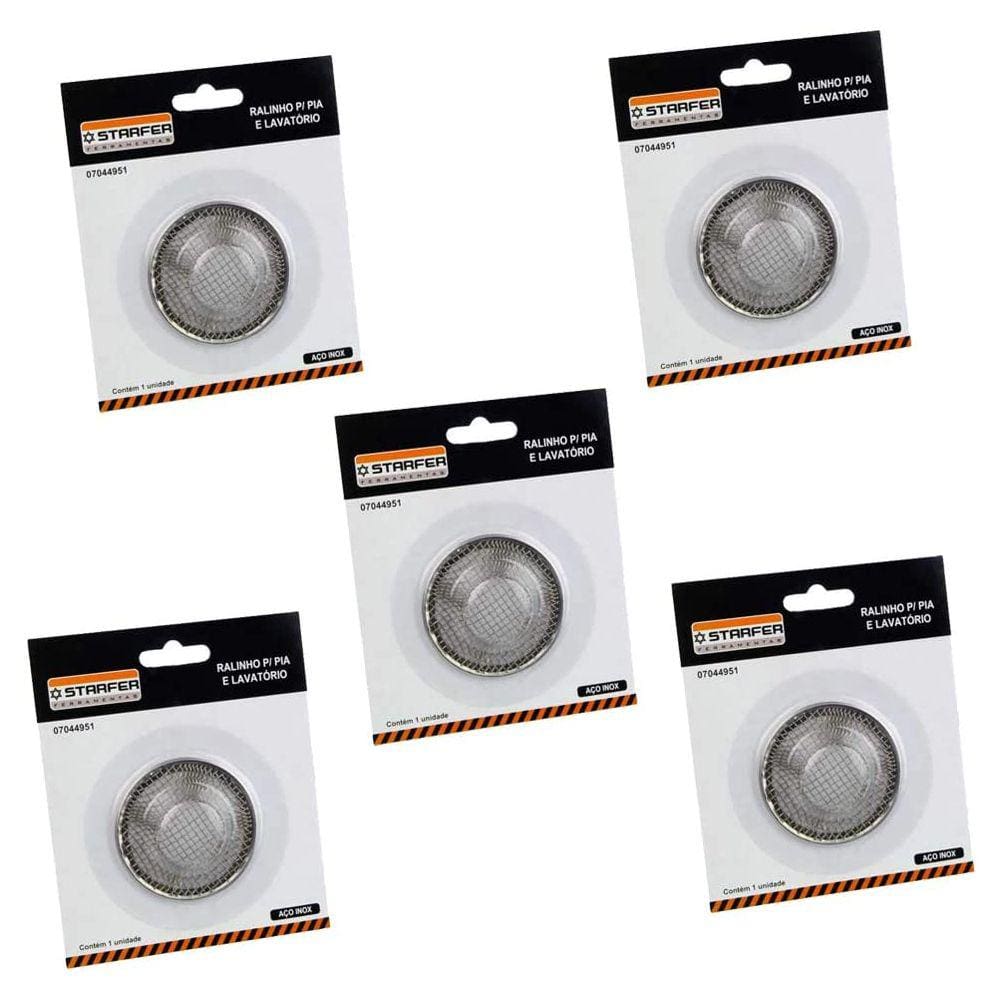 kit 5 Ralos Japonês para pia e Tanque em Inox 5 cm Starfer
