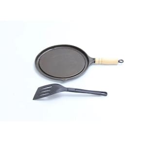 Bifeteira Antiaderente Redonda Lisa 22cm Cabo e Espátula