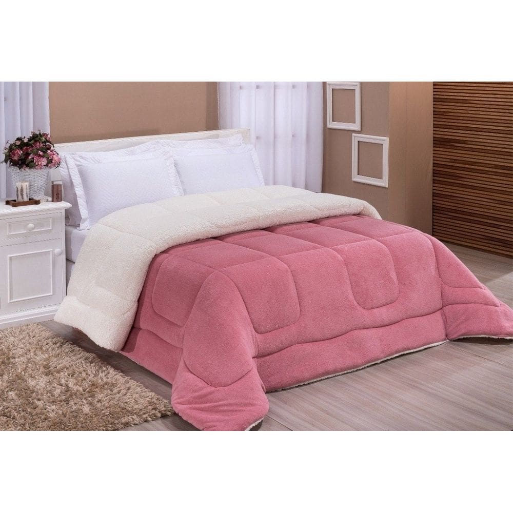 Edredom Sherpa Cobertor E Coberdrom Casal Queen 2,20M x 2,40M