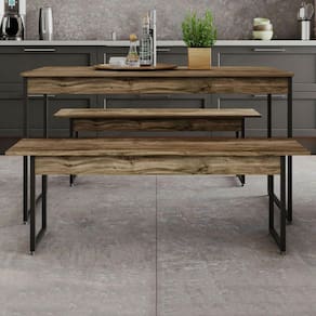 Mesa De Jantar 4 Lugares Tub Carvalho Dark/preto - Compace