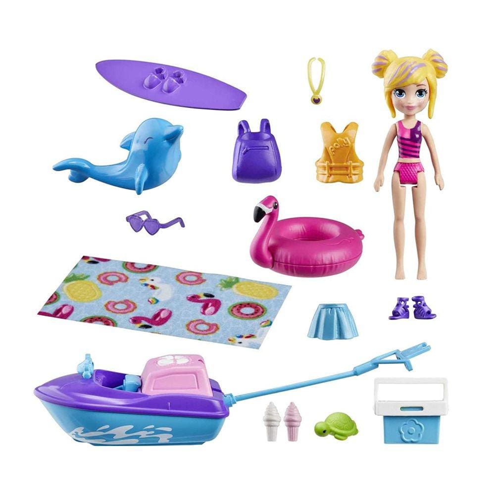 Boneca Polly Pocket Helicóptero de Aventura - com Acessórios Mattel