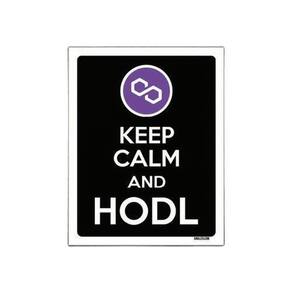 Placa Decoraçao - Keep Calm Hodl Hold Polygon Matic 27X35Cm