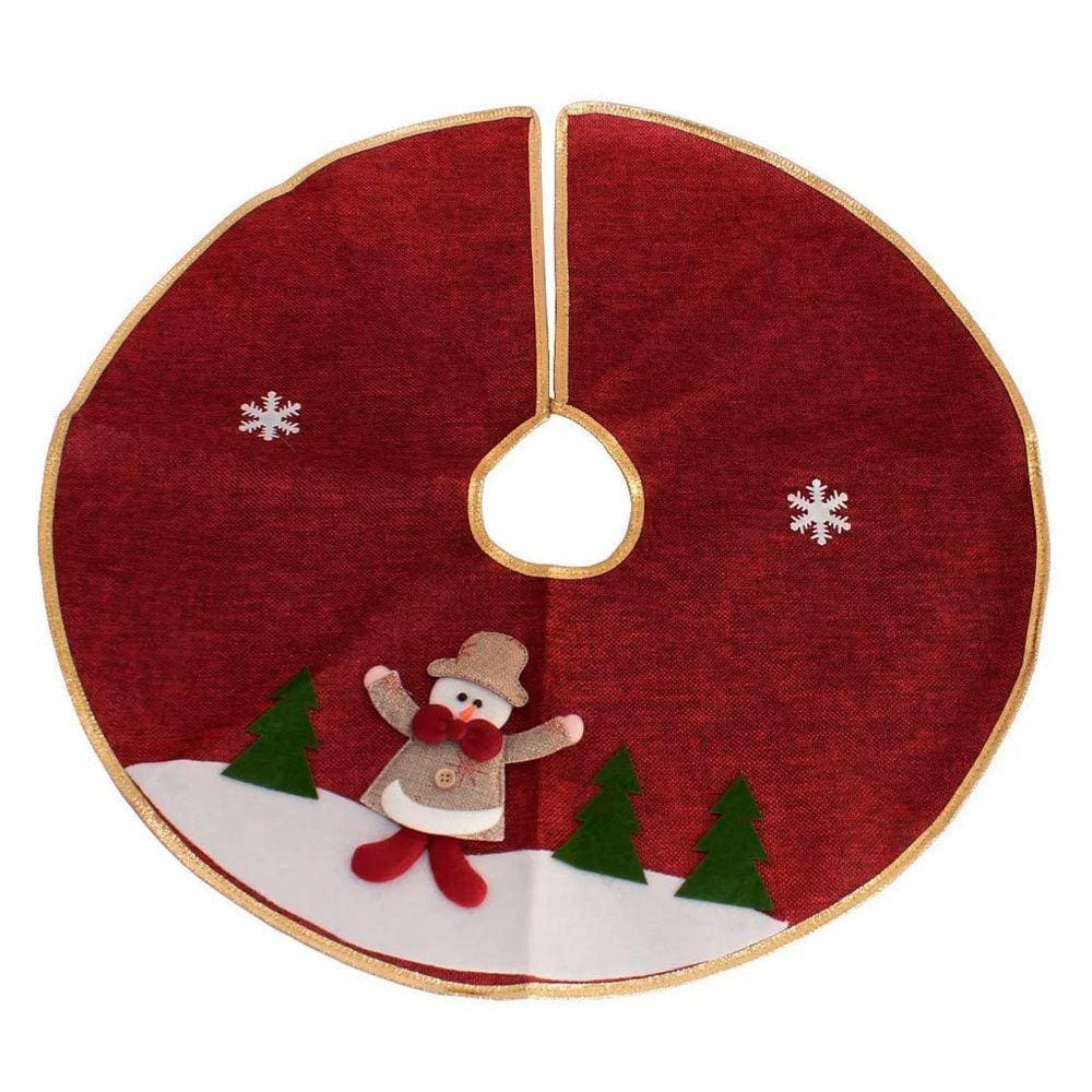 Saia Para Árvore de Natal Temática Boneco de Neve 59cm