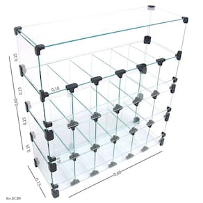 Baleiro Expositor Modulado em Vidro - 0,60 x 0,60 x 0,15