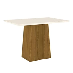 Mesa de Jantar Orus 120 cm Tampo Reto Nature Off White - Henn