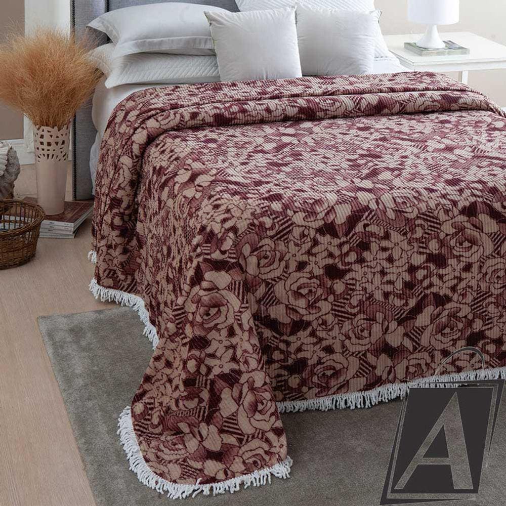 Colcha Chenille Jolitex Casal Valentina Vinho
