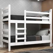 Beliche Madeira Maciça - vira 2 Camas - para Colchão 78/88 x 188cm Dubai Multimóveis CR4137 Branco