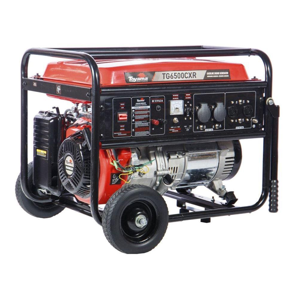 Gerador à Gasolina TG6500CXR Monofásico 115/230v 60hz 6kw Partida Manual com Rodas Toyama