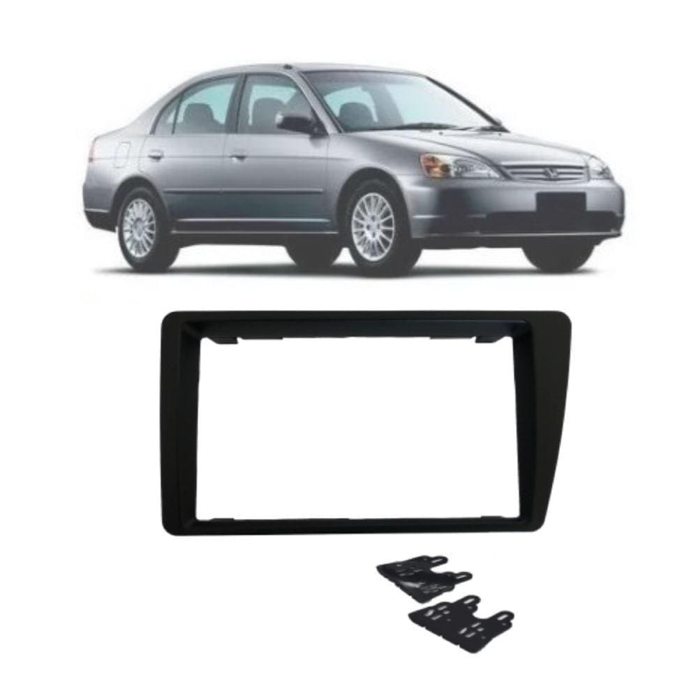 Moldura 2 Din Fiamon 4059 Honda Civic 2001 até 2006 Preta