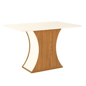 Mesa de Jantar Selena 120 cm Tampo Reto Nature Off White - Henn