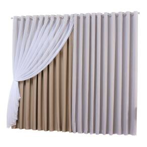 Cortina Voal Com Forro Em Tecido Blackout Avela 3,00X2,80