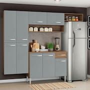 Armário de Cozinha Completa 229cm Rustic/Cinza Emilly Fit Madesa