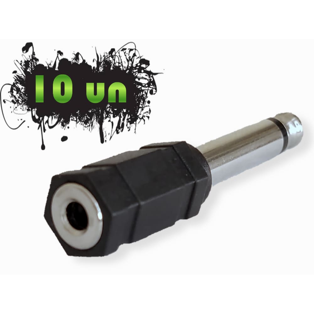 Adaptador Conversor Plug P2/J2 P/ P10 Mono Cabo Violão 10Un